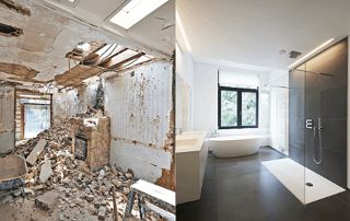 salle de bain renovée avant après